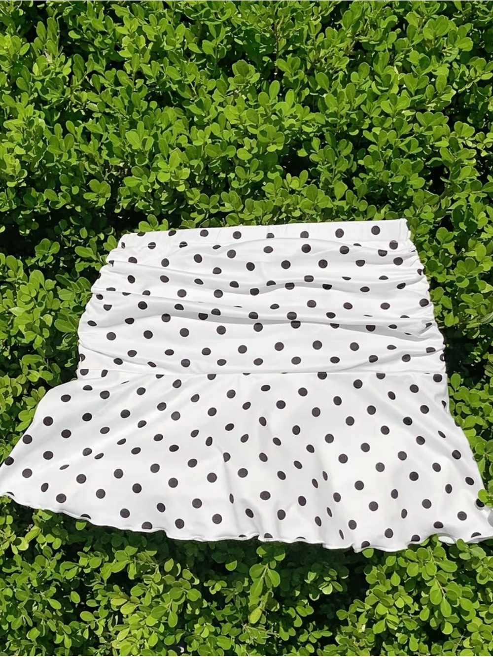 Two Polka Dot Ruffle High Waisted Skirts